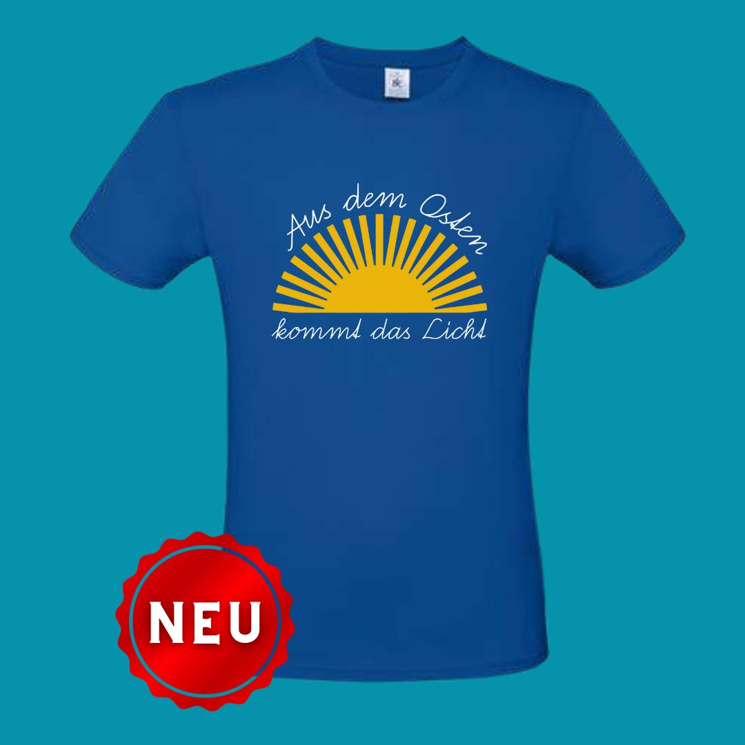 T-Shirt "Aus dem Osten kommt das Licht" - königsblau - Uwe Steimle