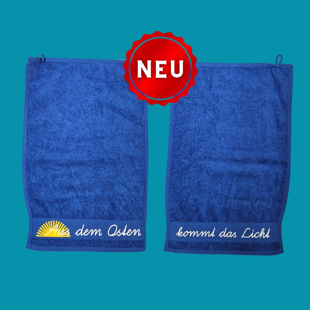 Gästehandtuch - Aus dem Osten kommt das Licht - 30 x 50 cm - Uwe Steimle