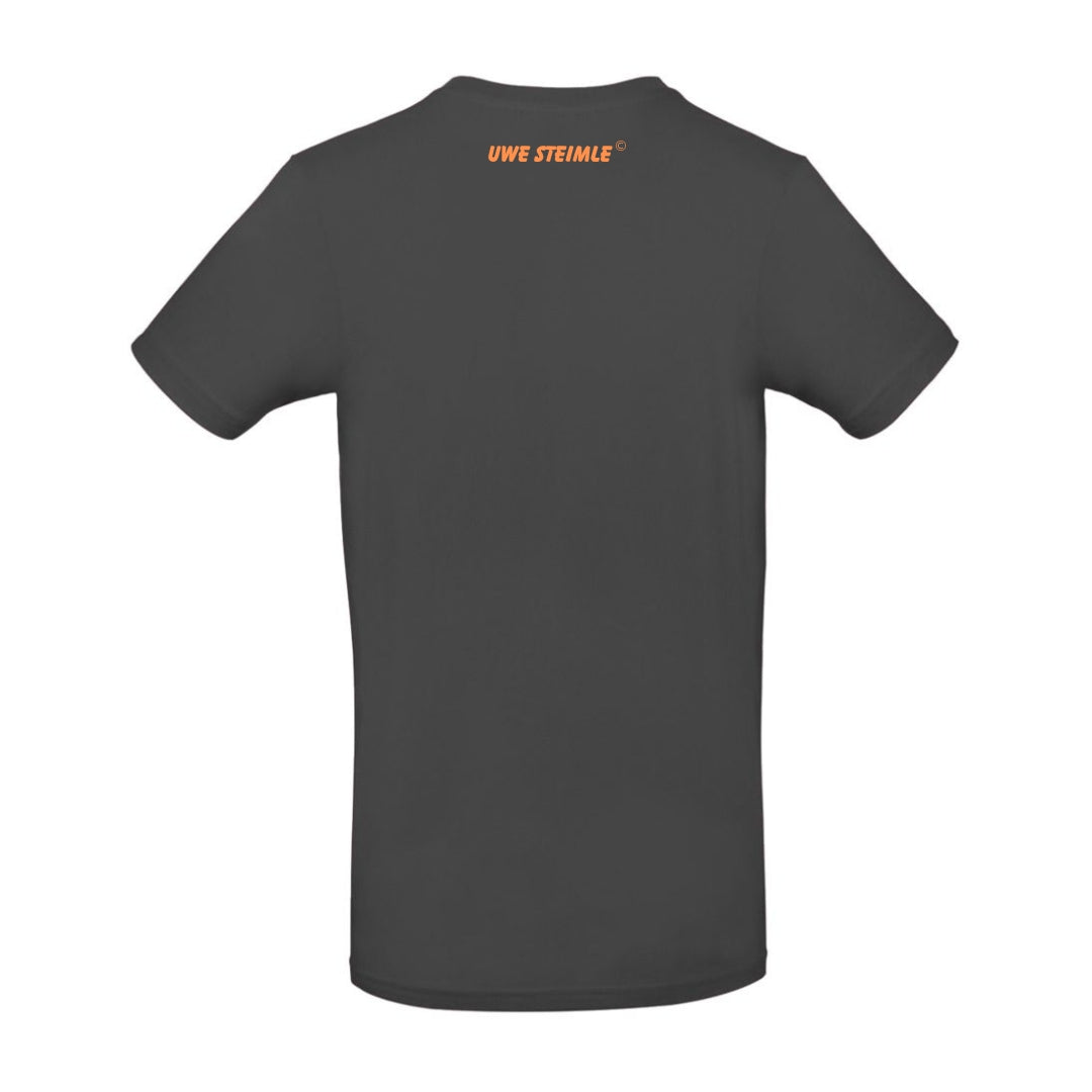 T-Shirt "GESICHERT UNBEQUEM" - Dunkelgrau/orange