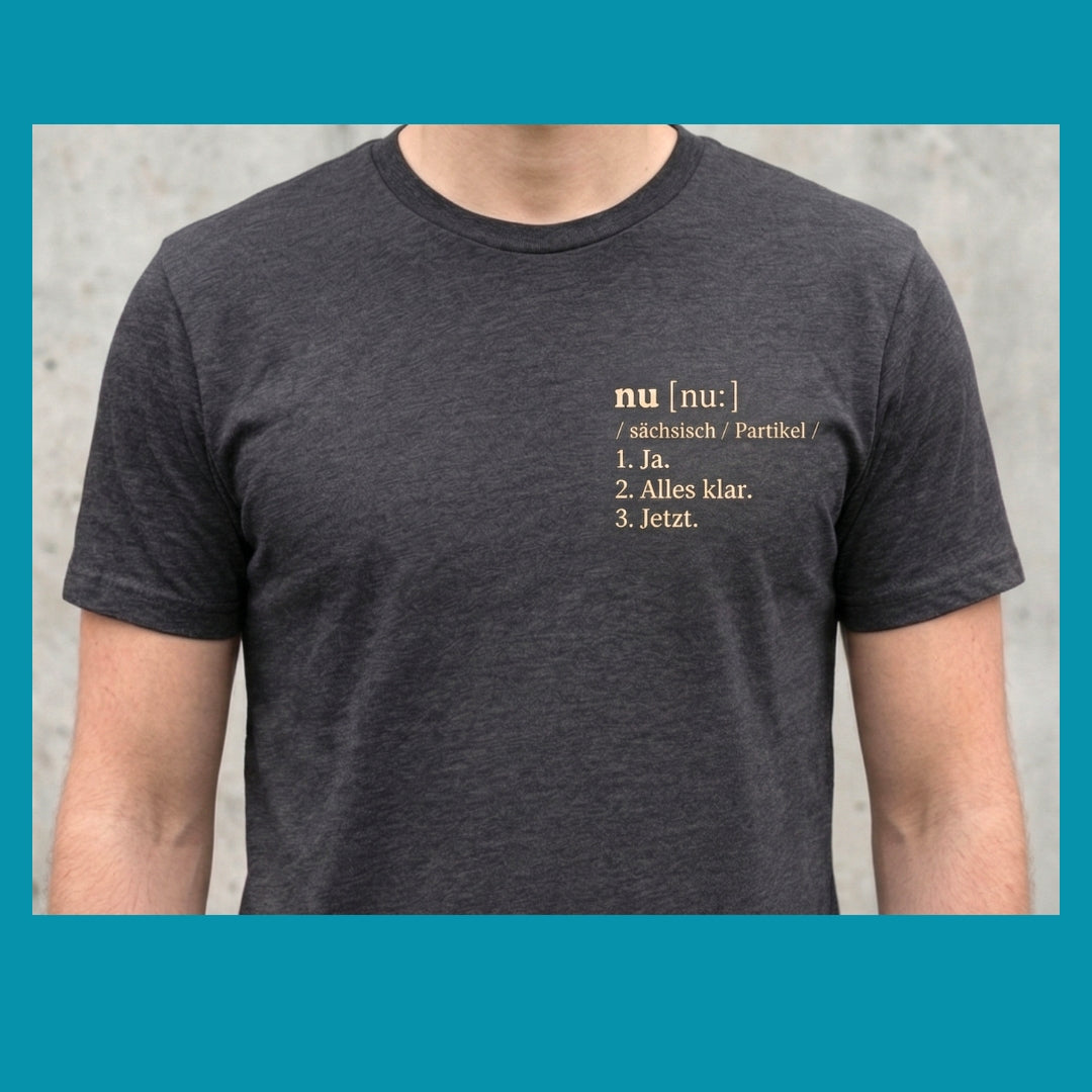 T-Shirt „nu“ – Das Lexikon-Niggi - Dunkelgrau/beige