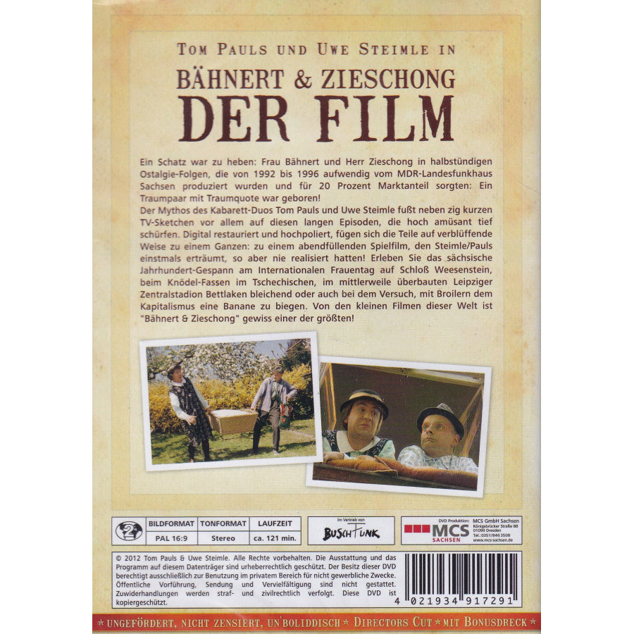 DVD - Tom Pauls und Uwe Steimle in Bähnert & Zieschong - Der Film