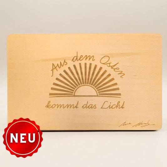Uwe Steimles "Aus dem Osten kommt das Licht" Frühstücksbrettchen - mit Autogramm