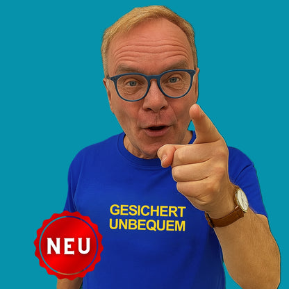 Uwe Steimle T-Shirt / Premium - GESICHERT UNBEQUEM - BLAU/GELB