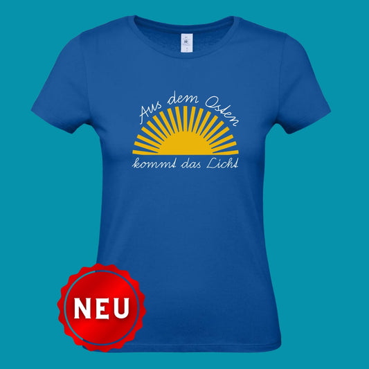 T-Shirt "Aus dem Osten kommt das Licht" - königsblau - DAMEN