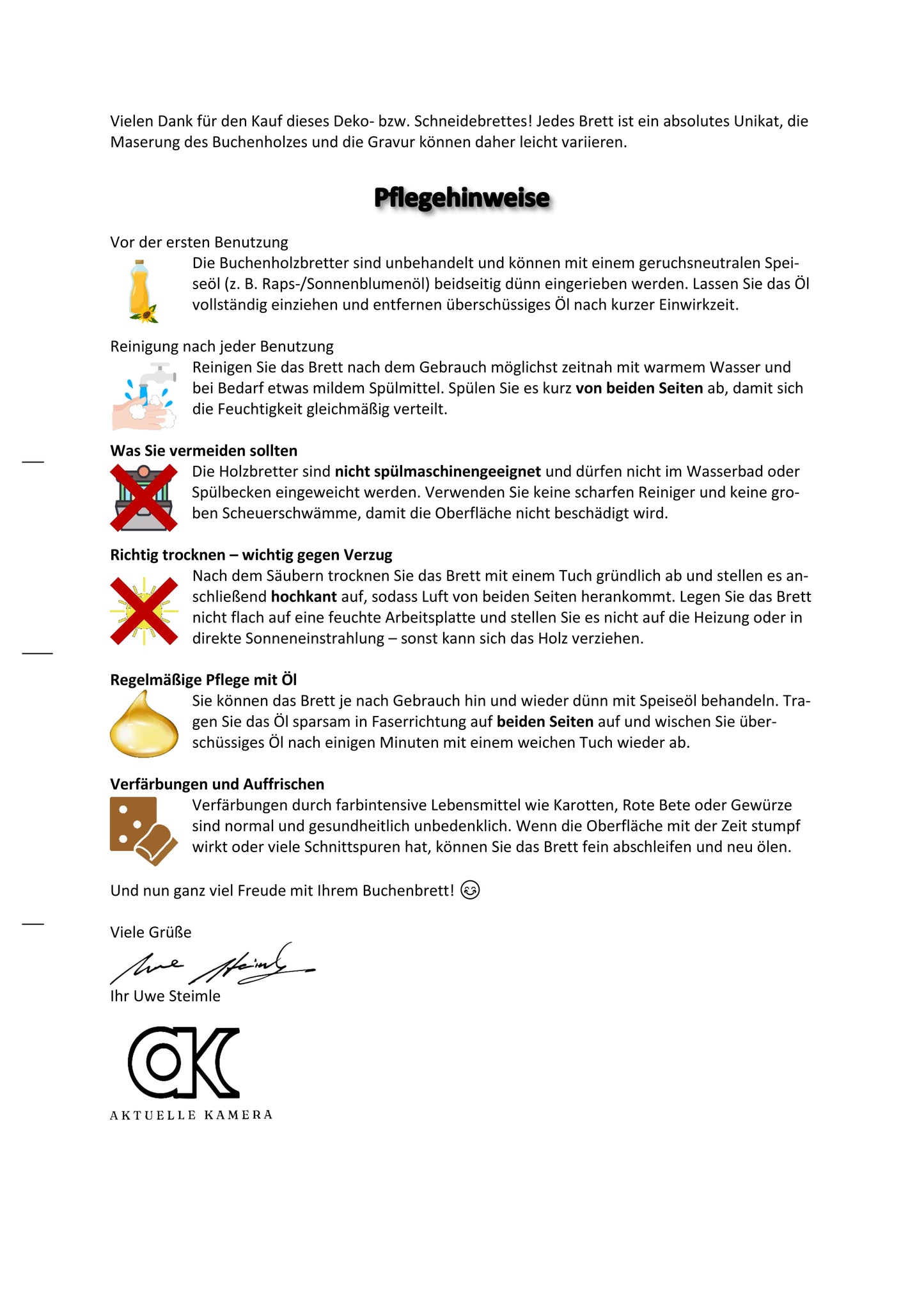 Uwe Steimles "Aus dem Osten kommt das Licht" Frühstücksbrettchen - mit Autogramm