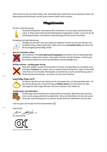 Uwe Steimles "Aus dem Osten kommt das Licht" Frühstücksbrettchen - mit Autogramm