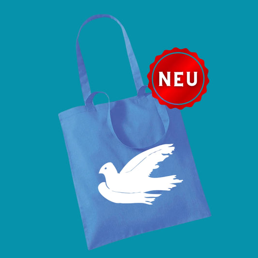 Baumwolltasche "Friedenstaube" (groß/blau)  Uwe Steimle |