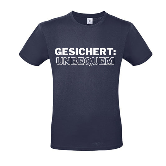 T-Shirt "GESICHERT: UNBEQUEM" - NavyBlue - Uwe Steimle