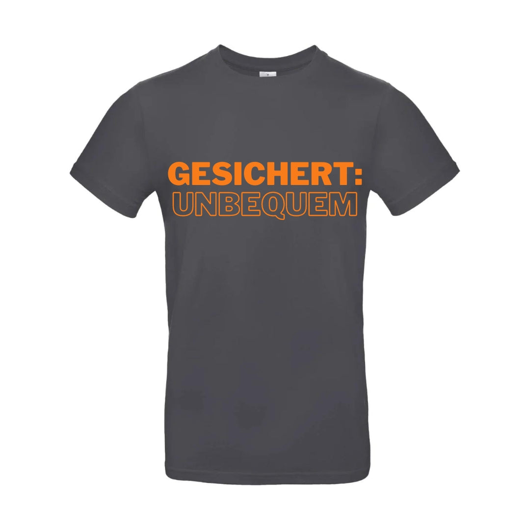 T-Shirt "GESICHERT: UNBEQUEM" - Dunkelgrau - Uwe Steimle