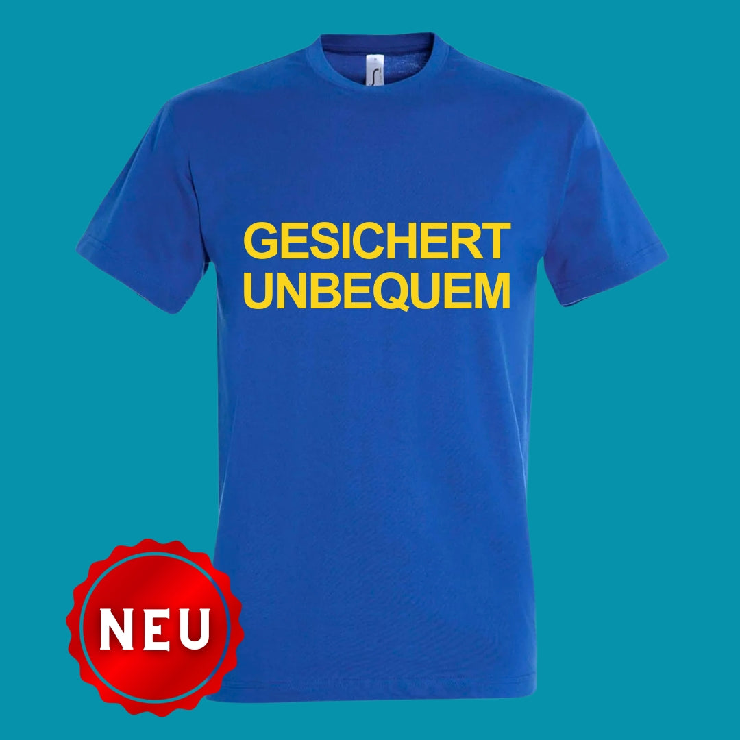 T-Shirt/Premium - GESICHERT UNBEQUEM - BLAU/GELB