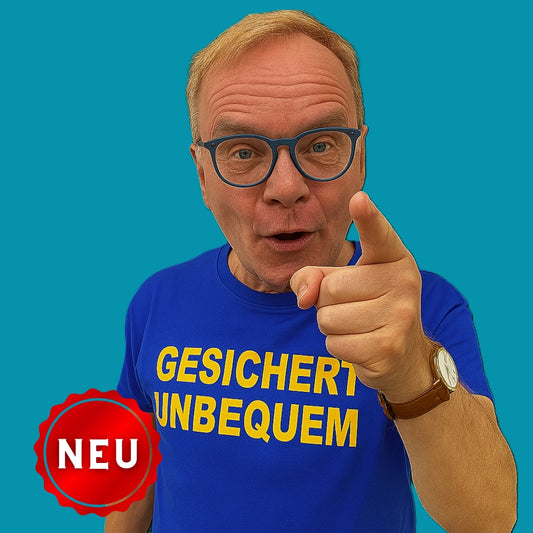 T-Shirt/Premium - GESICHERT UNBEQUEM - BLAU/GELB