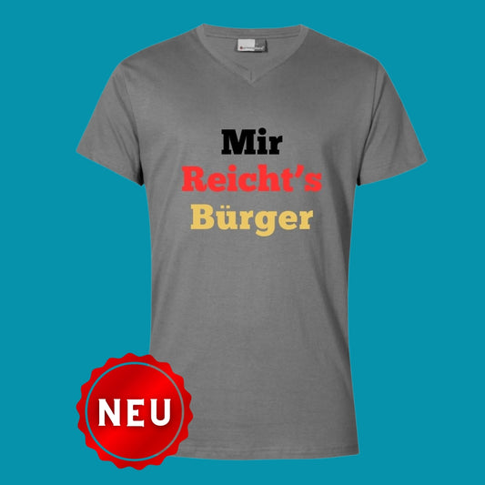 T-Shirt "Mir Reicht`s Bürger" Goldschrift - Premium T-Shirt - Stahl grau - Uwe Steimle