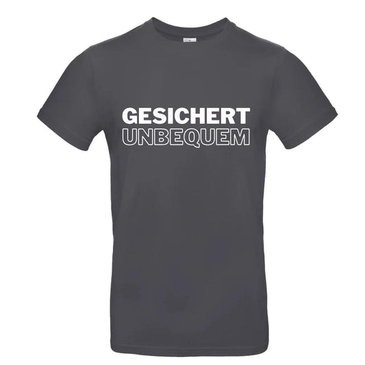 T-Shirt "GESICHERT UNBEQUEM" - Dunkelgrau/weiß - Uwe Steimle