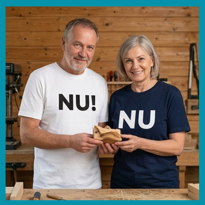 T-Shirt "NU" deep-navy/Weiß - Uwe Steimle